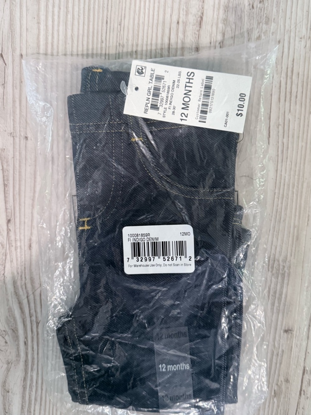 Dark Indigo Baby Denim jeans - 12 Months